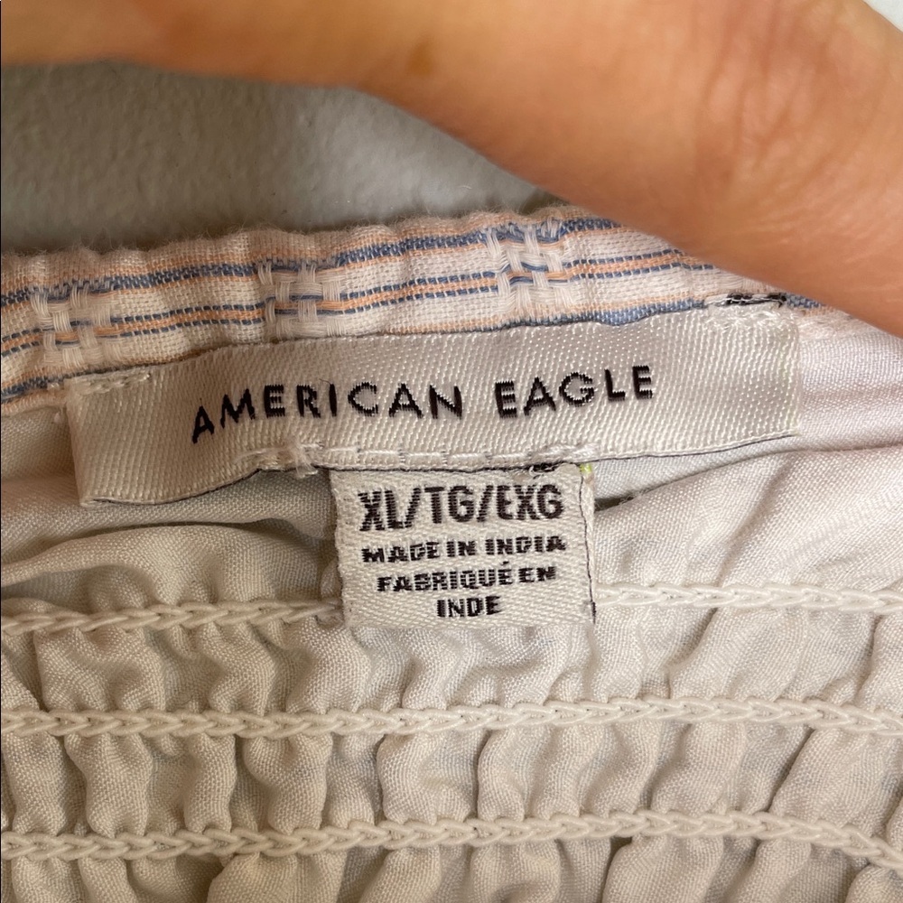American Eagle Outfitters Cream Textured Top  size XL - Picture 2 of 6